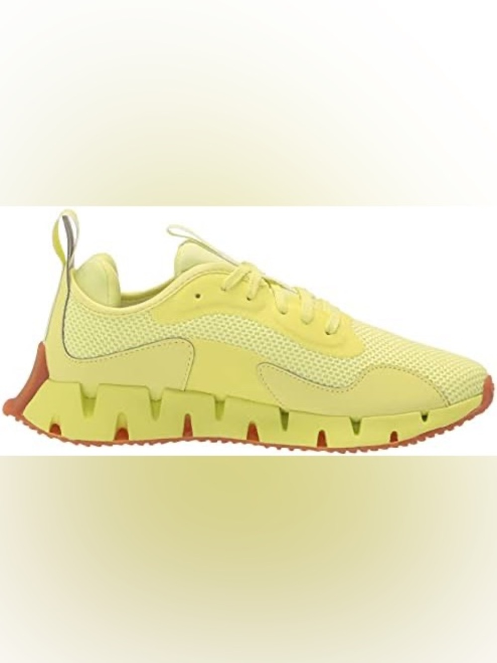 Reebok Zig Dynamica Yellow Athletic Sneakers with Orange Accents